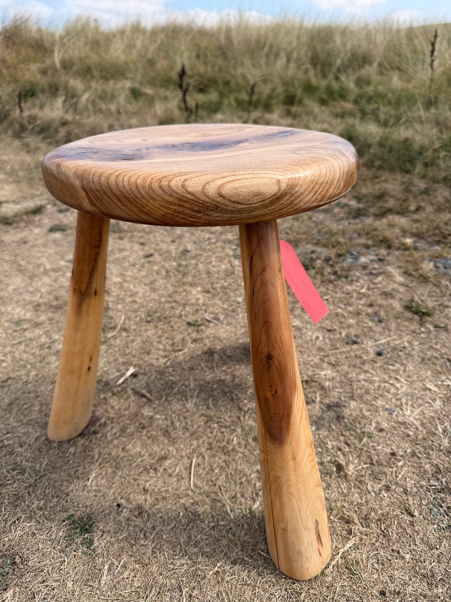 Oak and Yew Wood Stool