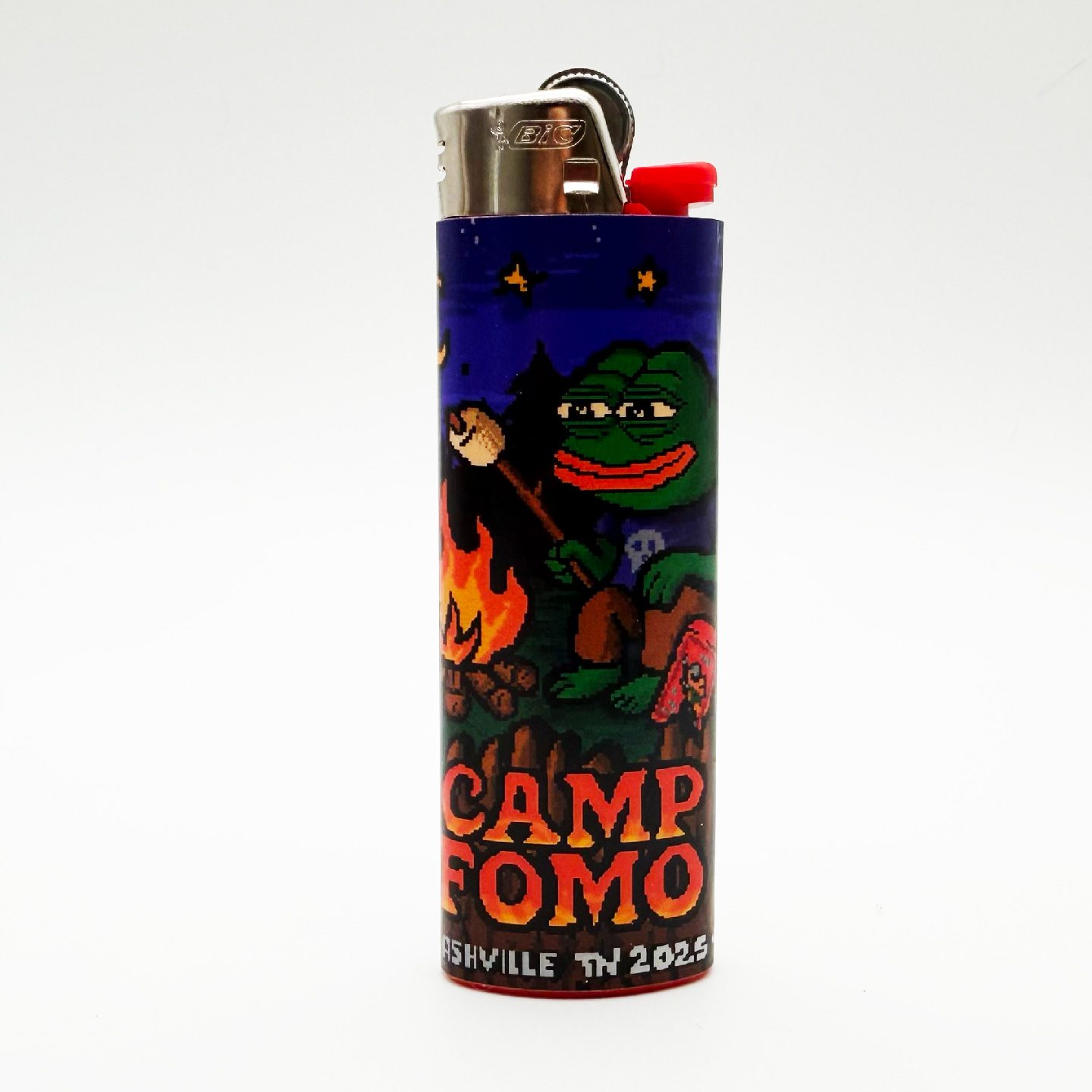 camp fomo 2025 cryptoart event lighter by desultor