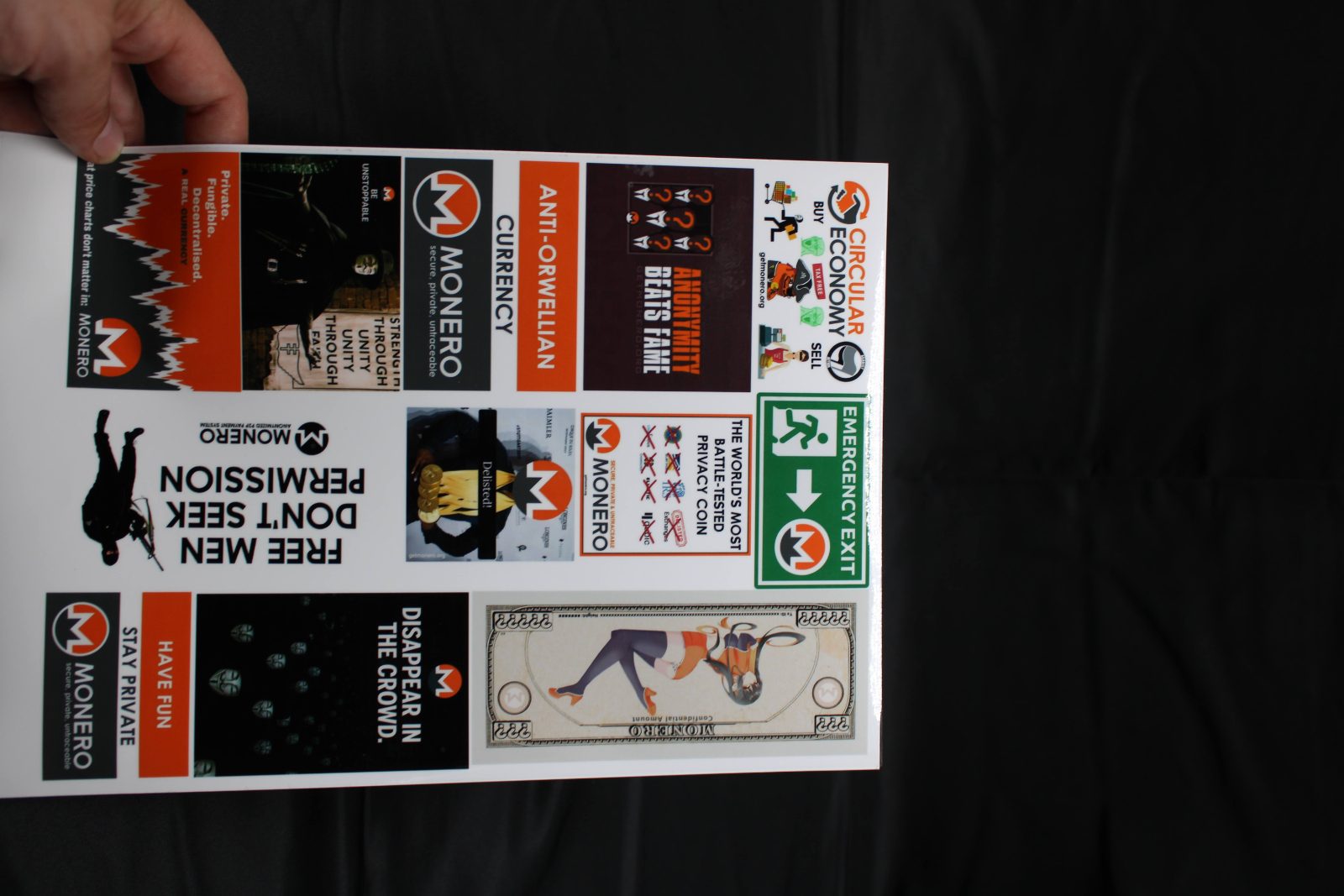 Ghost Circuit — Monero Sticker Sheet (uncut $14 · cut +$5)
