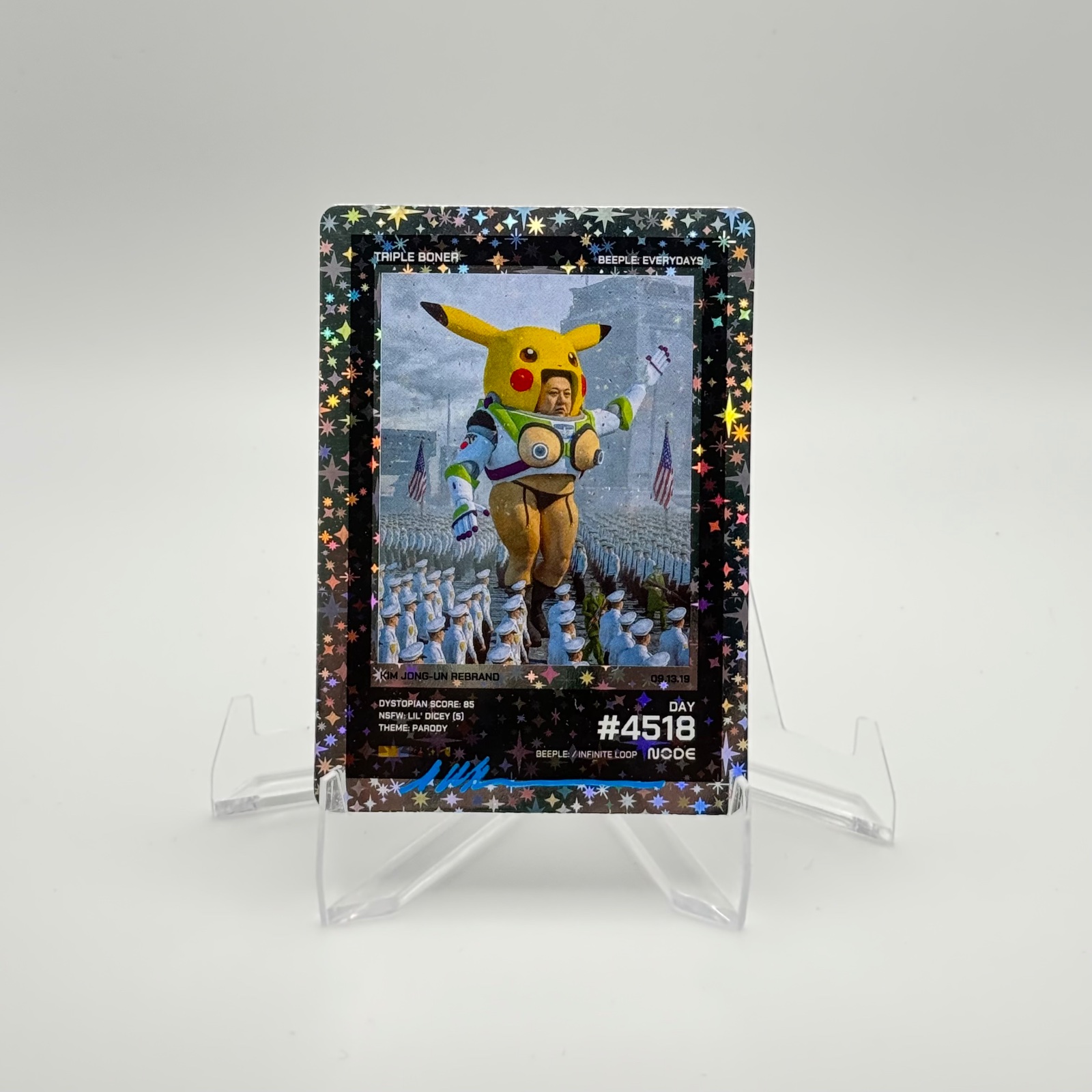 SIGNED: Beeple Everydays Pre-Alpha /100 [KIM JONG-UN REBRAND #4518] Triple Boner
